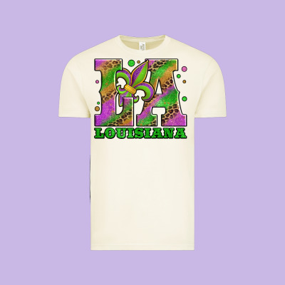 Mardi Gras Louisiana Fleur De Lis Vintage Tee Designed By Jasminsmagicworld