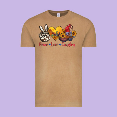 Peace Love Country American Texas Flag Boots Vintage Tee Designed By Adodesignshop