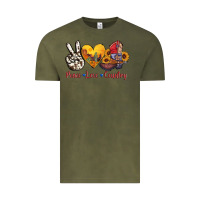 Vintage Olive peace love country american texas flag boots Vintage Tee - AdoDesignShop
