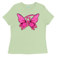 Matcha Breast Cancer Butterfly Ladies Tee - texasbilliewilder