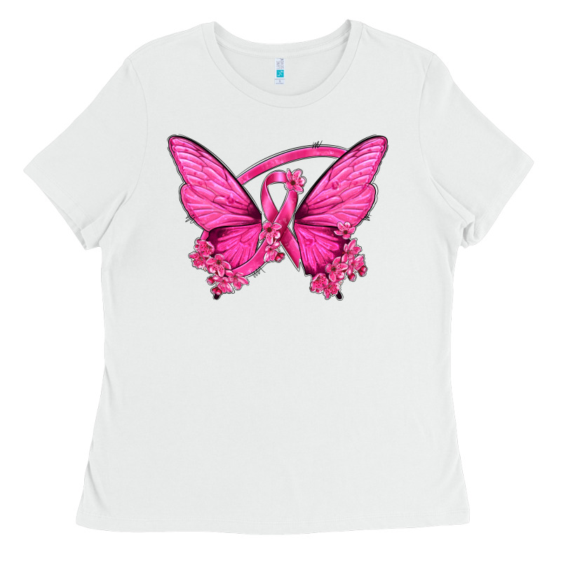 Breast Cancer Butterfly Ladies Tee by texasbilliewilder | Teevron