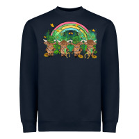 Navy st patrick's day baby highland cow Heavyweight Sweatshirt - MaliasSmallBusiness