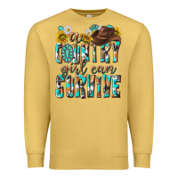 Antique Gold Western a Country Girl Can Survive Premium Sweatshirt - texasbilliewilder