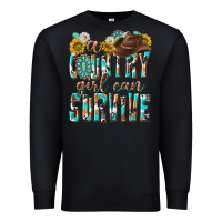 Black Western a Country Girl Can Survive Premium Sweatshirt - texasbilliewilder