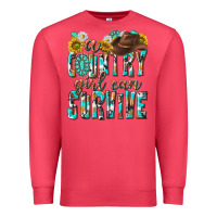 Cardinal Western a Country Girl Can Survive Premium Sweatshirt - texasbilliewilder
