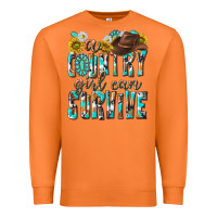 Carrot Western a Country Girl Can Survive Premium Sweatshirt - texasbilliewilder