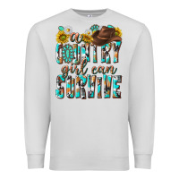 Dove Grey Western a Country Girl Can Survive Premium Sweatshirt - texasbilliewilder