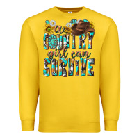 Lemon Western a Country Girl Can Survive Premium Sweatshirt - texasbilliewilder