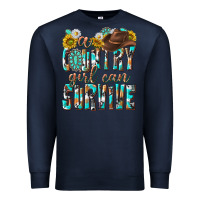 Navy Western a Country Girl Can Survive Premium Sweatshirt - texasbilliewilder