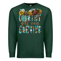 Sports Green Western a Country Girl Can Survive Premium Sweatshirt - texasbilliewilder