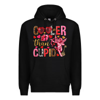 Black Cooler than Cupid Valentine's Day Premium Hoodie - HowdyJamesFarm