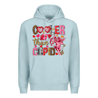 Blue Mist Cooler than Cupid Valentine's Day Premium Hoodie - HowdyJamesFarm