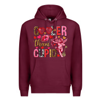 Burgundy Cooler than Cupid Valentine's Day Premium Hoodie - HowdyJamesFarm