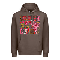 Coffee Cooler than Cupid Valentine's Day Premium Hoodie - HowdyJamesFarm