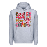 Heather Grey Cooler than Cupid Valentine's Day Premium Hoodie - HowdyJamesFarm