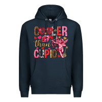 Navy Cooler than Cupid Valentine's Day Premium Hoodie - HowdyJamesFarm