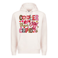 Pale Pink Cooler than Cupid Valentine's Day Premium Hoodie - HowdyJamesFarm