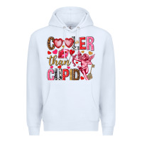 White Cooler than Cupid Valentine's Day Premium Hoodie - HowdyJamesFarm