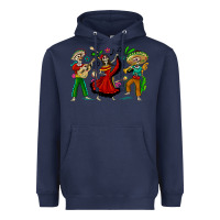 Navy Mexican Skeletons Heavyweight Hoodie - texasbilliewilder
