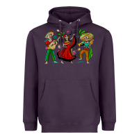 Plum Mexican Skeletons Heavyweight Hoodie - texasbilliewilder