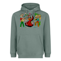 Sage Mexican Skeletons Heavyweight Hoodie - texasbilliewilder