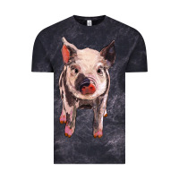 Cloud Black pig Vintage Tee - BarkalooDesign