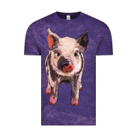 Cloud Purple pig Vintage Tee - BarkalooDesign