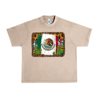 French Oak mexican flag background with cactus and sunflower Urban Heavy Tee - Jasminsmagicworld