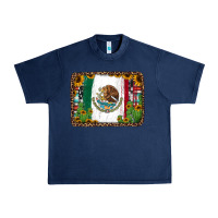 Navy mexican flag background with cactus and sunflower Urban Heavy Tee - Jasminsmagicworld
