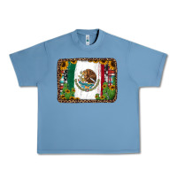 Pebble Blue mexican flag background with cactus and sunflower Urban Heavy Tee - Jasminsmagicworld