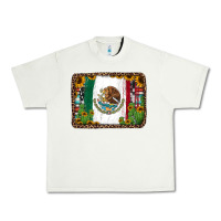 Pistachio mexican flag background with cactus and sunflower Urban Heavy Tee - Jasminsmagicworld