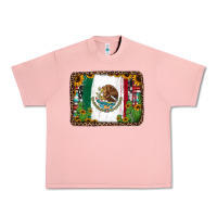 Salmon mexican flag background with cactus and sunflower Urban Heavy Tee - Jasminsmagicworld