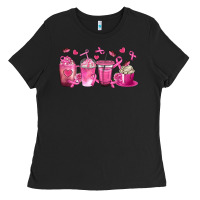 Black Breast Cancer Coffee Cups Ladies Tee - texasbilliewilder