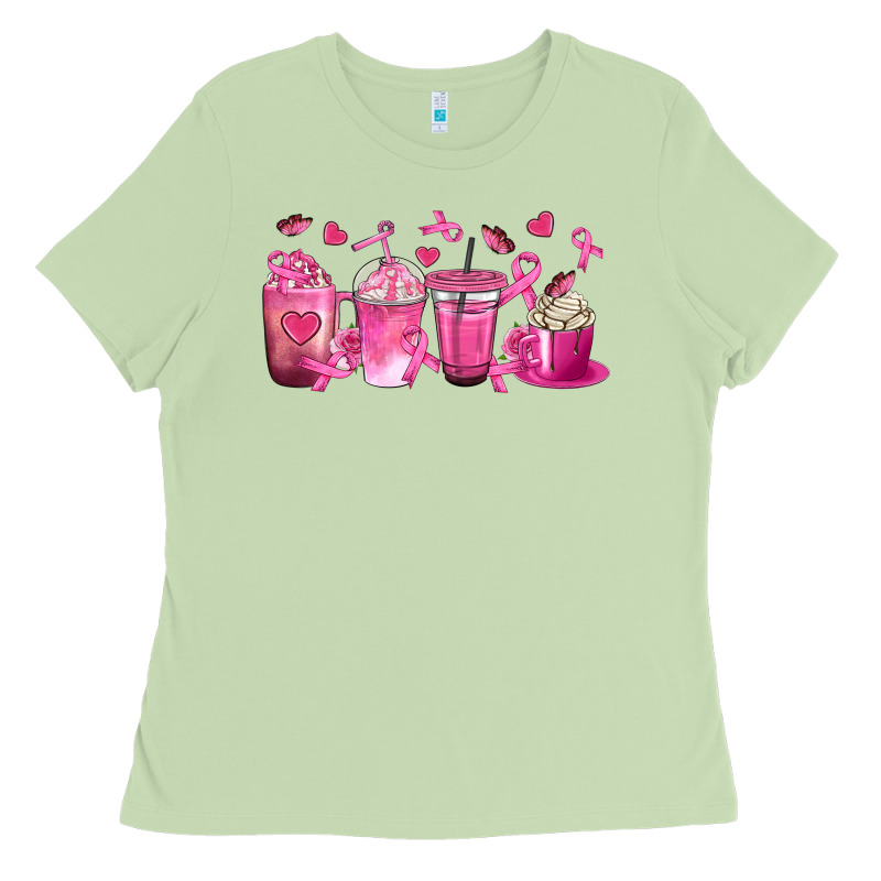 Breast Cancer Coffee Cups Ladies Tee by texasbilliewilder | Teevron
