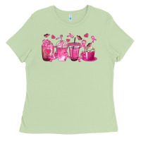 Matcha Breast Cancer Coffee Cups Ladies Tee - texasbilliewilder