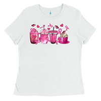 White Breast Cancer Coffee Cups Ladies Tee - texasbilliewilder