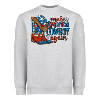 Heather Grey make america cowboy again Heavyweight Sweatshirt - MaliasSmallBusiness