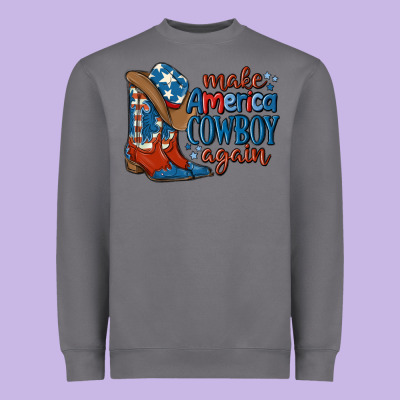 Make America Cowboy Again Heavyweight Sweatshirt Designed By Maliassmallbusiness