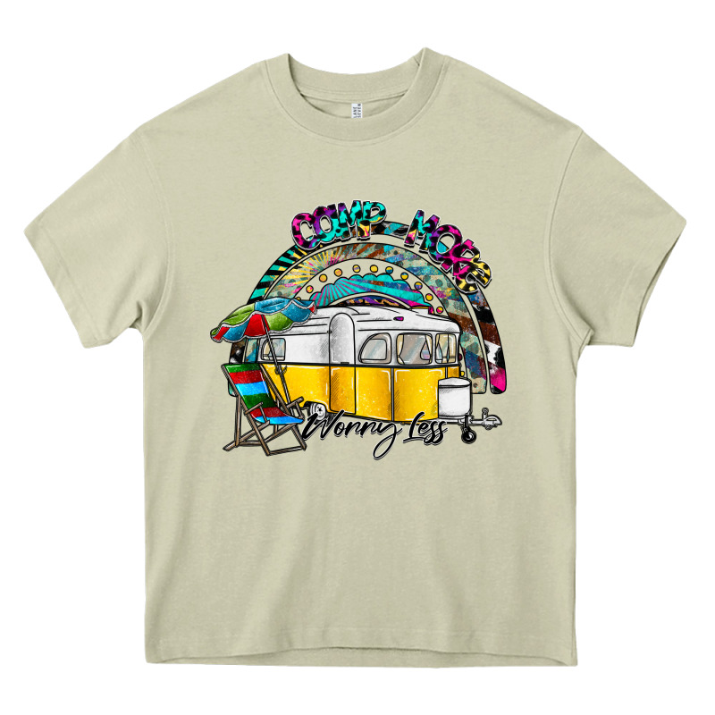 Camp More Worry Less Heavy Core Tee by SublimationCraftShop | Teevron