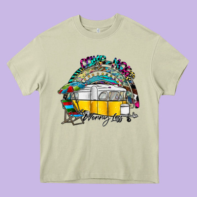 Camp More Worry Less Heavy Core Tee Designed By Sublimationcraftshop