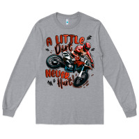 Heather Grey a little dirt never hurt dirt bike Long Sleeve Tee - MaliasSmallBusiness