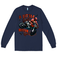 Navy a little dirt never hurt dirt bike Long Sleeve Tee - MaliasSmallBusiness