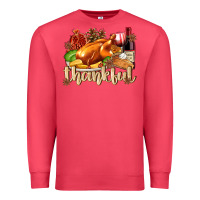 Cardinal Thankful with Turkey Premium Sweatshirt - texasbilliewilder