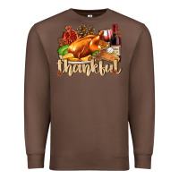 Chestnut Thankful with Turkey Premium Sweatshirt - texasbilliewilder
