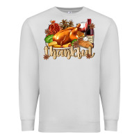 Dove Grey Thankful with Turkey Premium Sweatshirt - texasbilliewilder