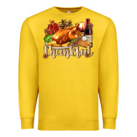 Lemon Thankful with Turkey Premium Sweatshirt - texasbilliewilder