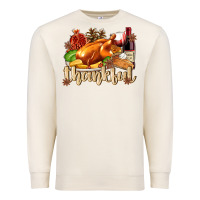Sandshell Thankful with Turkey Premium Sweatshirt - texasbilliewilder