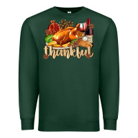 Sports Green Thankful with Turkey Premium Sweatshirt - texasbilliewilder