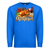 True Royal Thankful with Turkey Premium Sweatshirt - texasbilliewilder