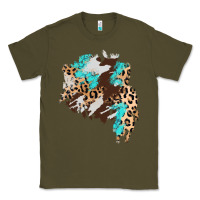Army Green cowhide leopard turquoise patch Classic Tee - AdoDesignShop